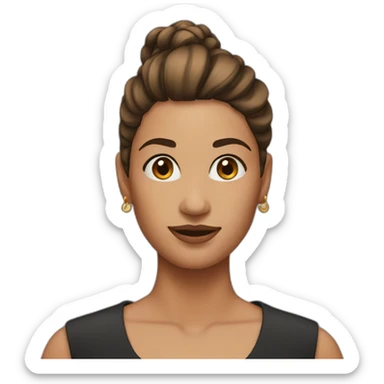 woman with brown earring with short ponytail sticker
