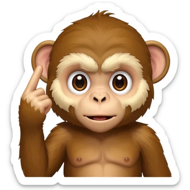 A monkey pulling his eyelid down with one finger sticker