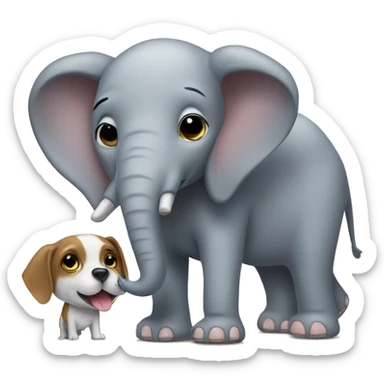 Elephant and dog sticker
