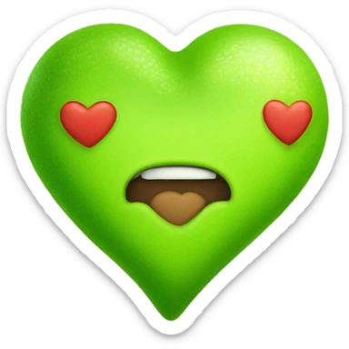 Lime green heart with the word Brat sticker