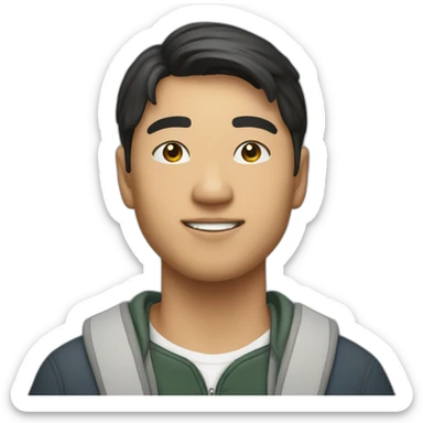 Catholic Asian berkeley male student sticker