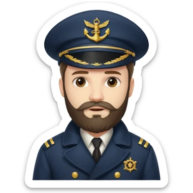 bearded fish ship captain sticker