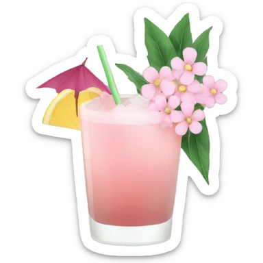 Cocktail with light pink flowers sticker