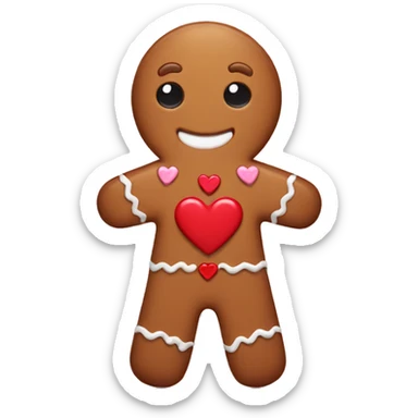gingerbread holding heart sticker