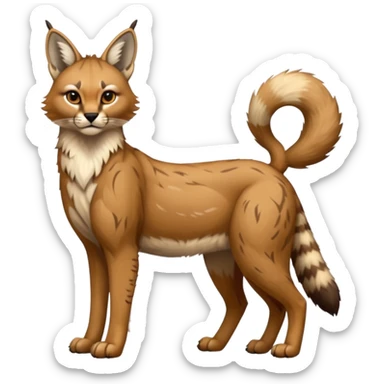 fantasy caracal-Coyote-marsupial-fursona-hybrid animal creature full body with intricate markings  sticker