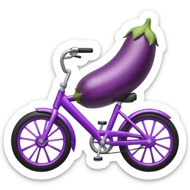 eggplant on bike sticker