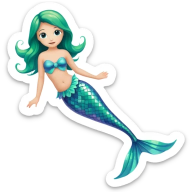 green aqua coloured siren mermaid tail end only sticker