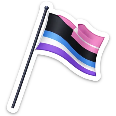 Pink, white, purple, black and blue flag sticker