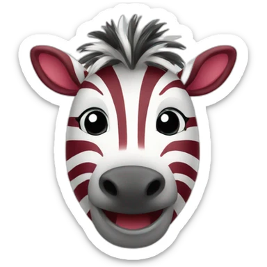 Happy Zebra in Latvian flag colors sticker