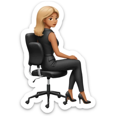Woman from the Back of head sitting on an office chair sticker