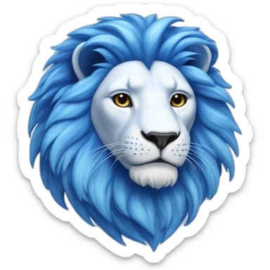 blue and white lion with star of david sticker