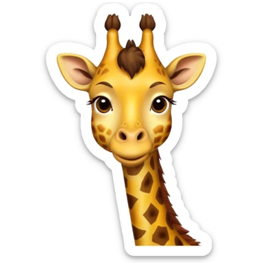 High resolution giraffe lean its neck sticker