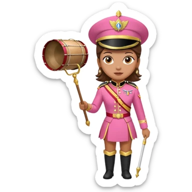 Parade Marchers, drum major, pink uniform famale sticker