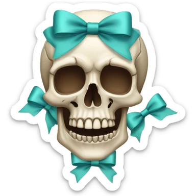 Skull with bows sticker