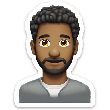 Homem moreno claro, olhos levemente puxados, cabelo liso preto sticker