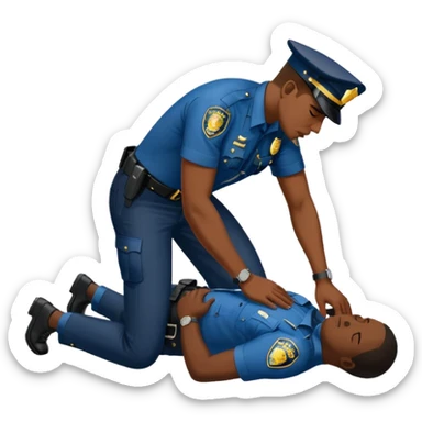 With A police officer put his knee on a black man and forced him to the ground , George Floyd  sticker