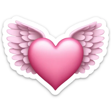 pink heart with wings sticker