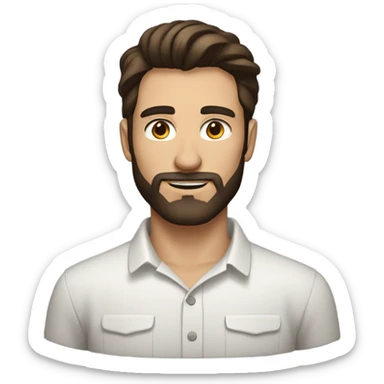 a tall, handsome brunette man with brown eyes and beard  sticker