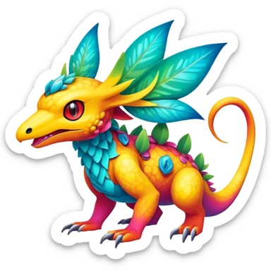 Colorful Exotic Pokémon-Fakémon-hybrid-creature (full body) sticker