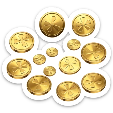 Cool shiny whizzing coins sticker