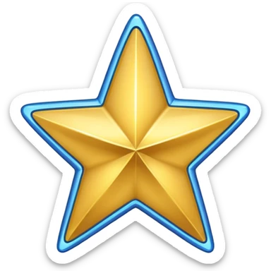 Gold star with blue outline  sticker