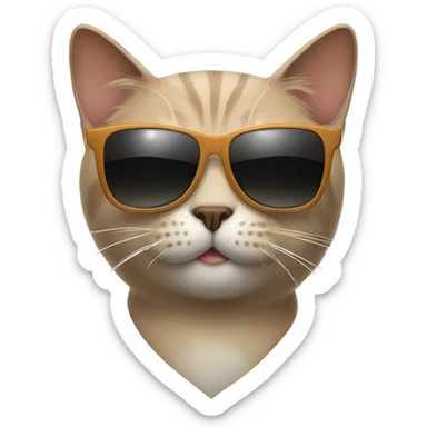 Cat with sunglasses sticker