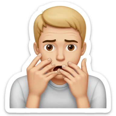 person biting fingernails sticker