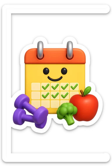 emoji 3d stile iphone che rappresenta la costanza nel seguire un piano di allenamento e di dieta 3d sticker