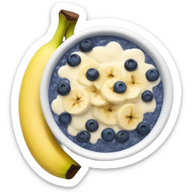porridge with banana and blueberry sticker