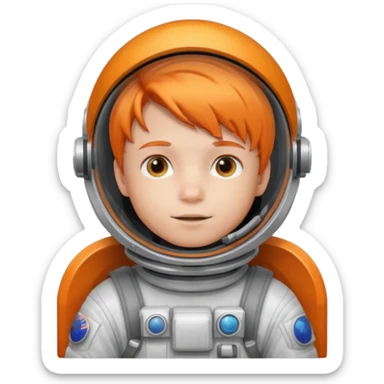 Astronaut boy kid with orange hair sticker