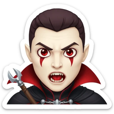 vampire guard with spear open mouth sticker