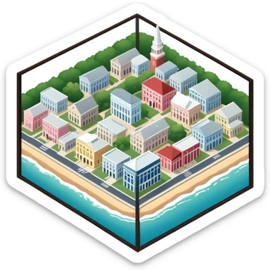 Charleston South Carolina isometric sticker