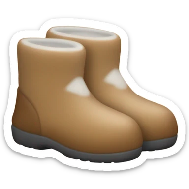 Winter slippers, light brown mini boots sticker