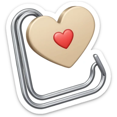 beige paper clip with a heart on it sticker