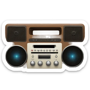 stereo receiver flying through the atmosphere sticker