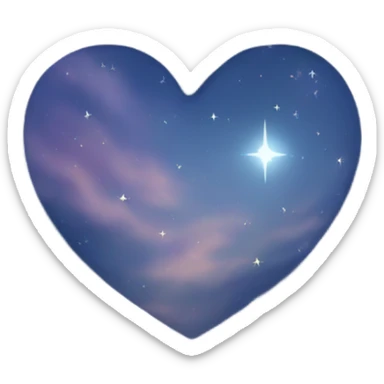Night sky heart sticker