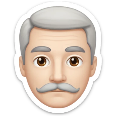 The disguised emoji but with gray eyebrows and mustache sticker