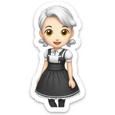 bald catgirl maid sticker