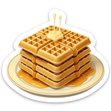 Waffles in a plate sticker