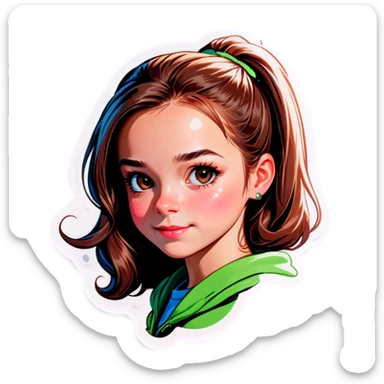 realistic portrait of girl sticker