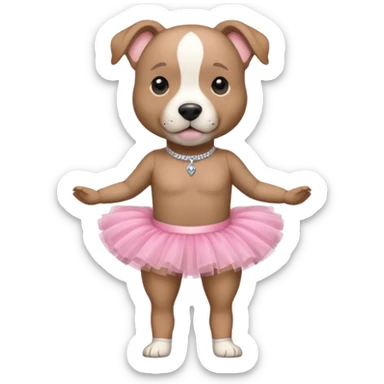 Pibble standing on two legs in tutu sticker
