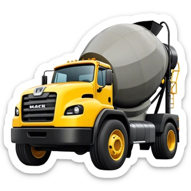 Cement Mixer - Mack Granite (Model Year: 2022) (Iconic colour: Yellow and black) sticker