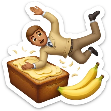 Emoji man falling into banana bread  sticker