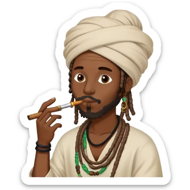 Black man with locs smoking shisha sticker