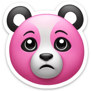 pink panda crying  sticker