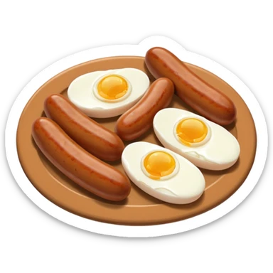Two boiled eggs and two breakfast sausage  sticker