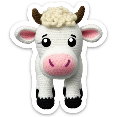 crochet plushie cow sticker