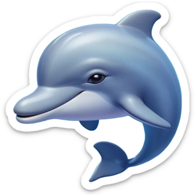 Cinematic Dreamy Dolphin Portrait Emoji, Floating serenely in a gentle sea of soft light, with a relaxed, streamlined body and half-closed, drowsy eyes that reflect a peaceful underwater lullaby, and a subtle, contented smile, Simplified yet irresistibly adorable features, highly detailed, glowing with a soft, dreamy aquatic radiance, high shine, calm and enchanting, stylized with an air of sleepy marine wonder, soft glowing outline, capturing the essence of a super cute dolphin that appears ready to drift into a sweet, soothing nap! sticker