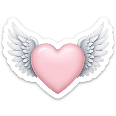 light pink heart with wings sticker