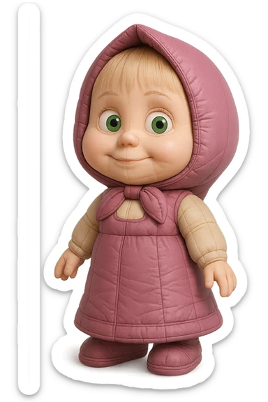 Masha from Masha and the Bear, simply standing, no bear, no dynamic pose sticker